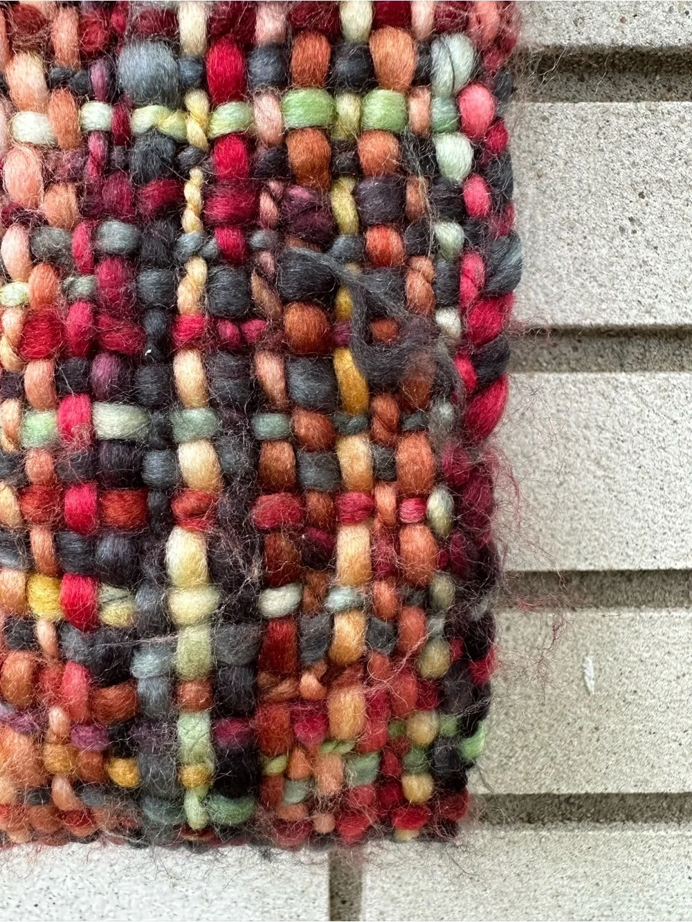 Rising Tide Chunky Handwoven Wool Infinity Scarf Boho Anthro Cozycore